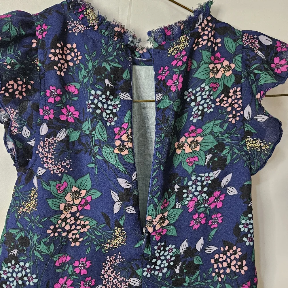 Peek Baby Emma Spring Floral Dress Navy 6-12 Months